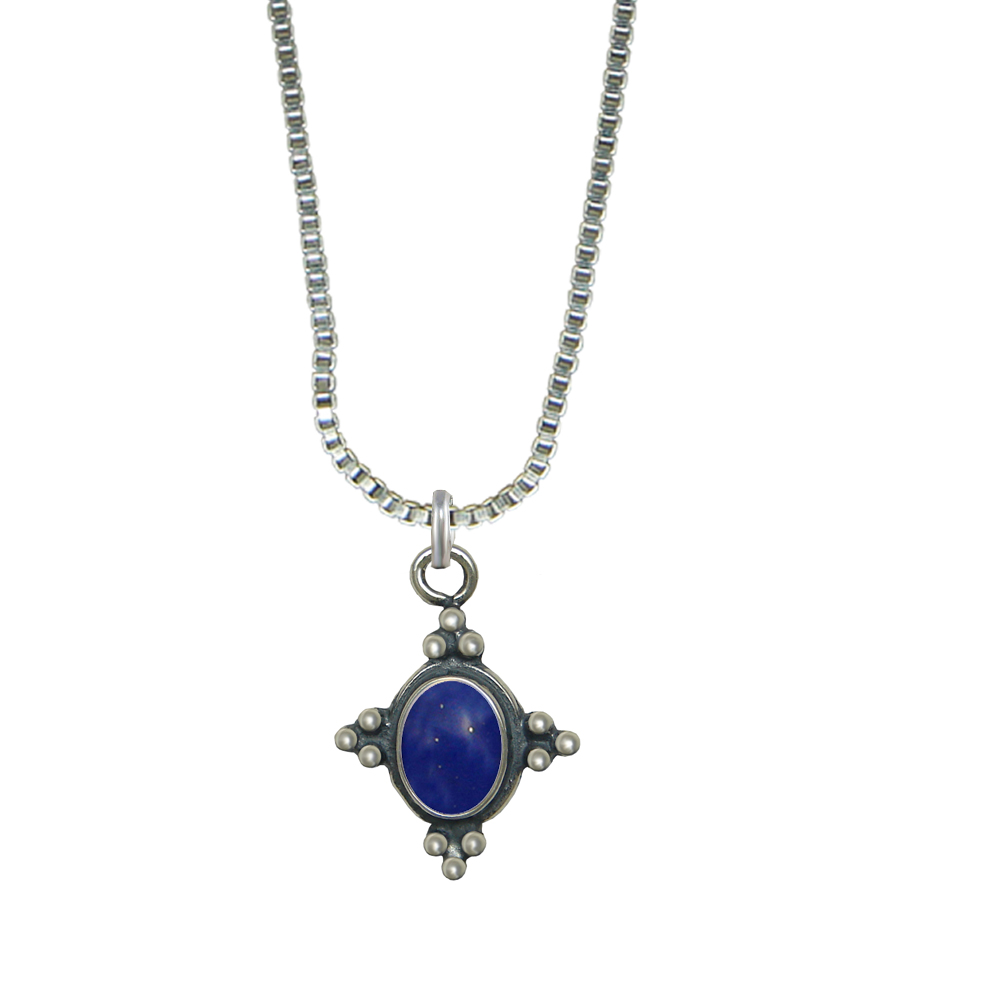 Sterling Silver Little Lapis Lazuli Pendant Necklace